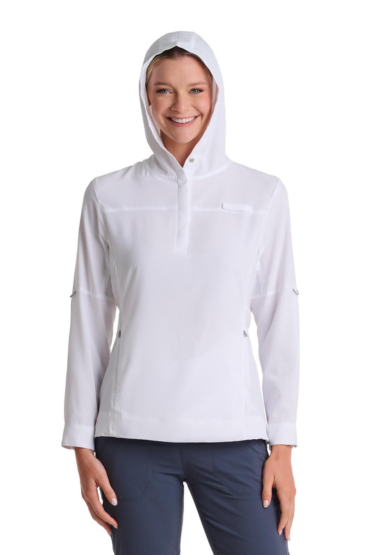 Women's Sea Spray Henley Hoodie | White