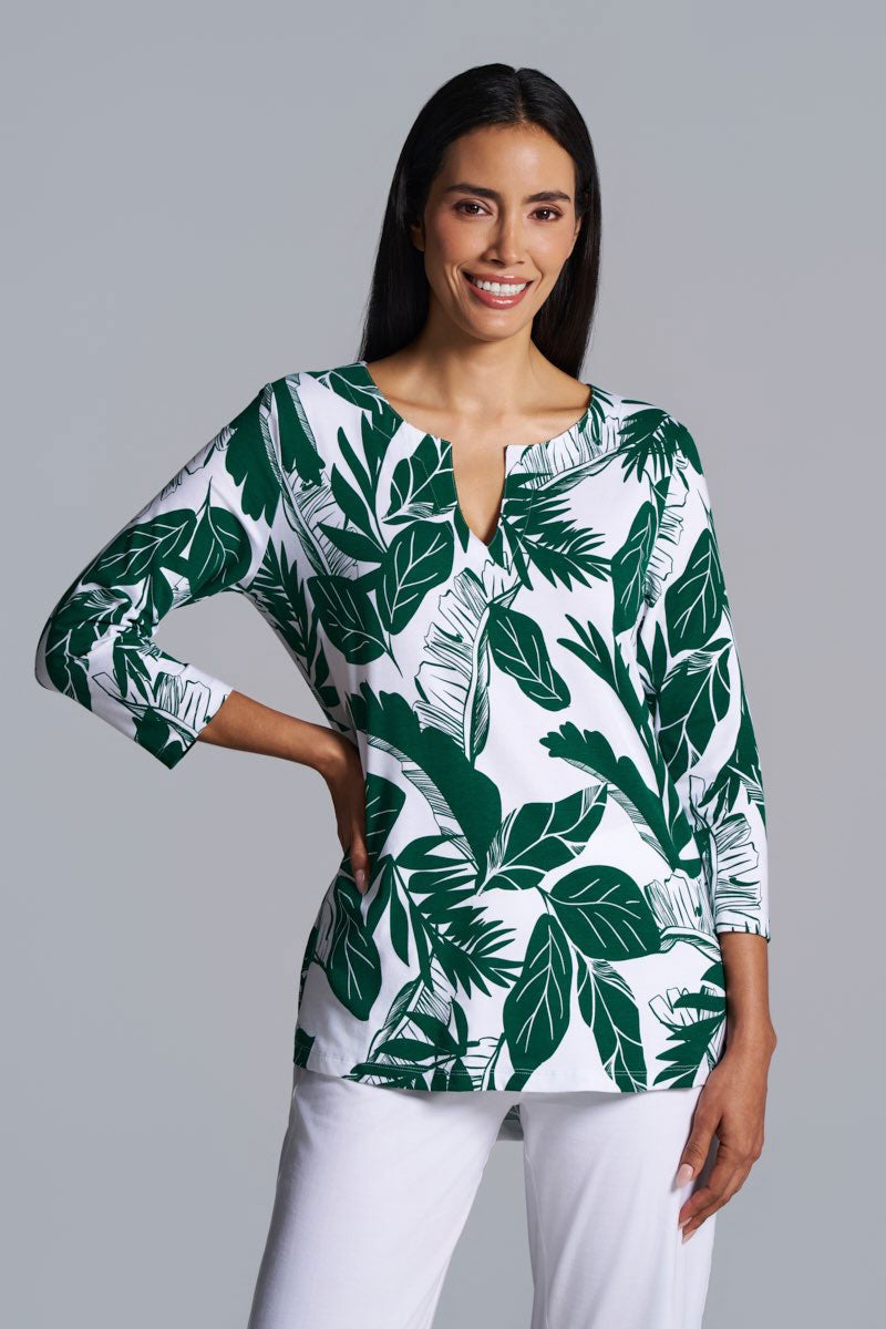 Women's St. Lucia Tunic Top | Eden Green Palm Paradise