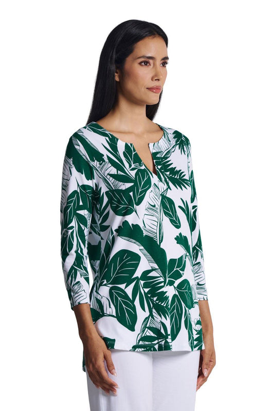 Women's St. Lucia Tunic Top | Eden Green Palm Paradise