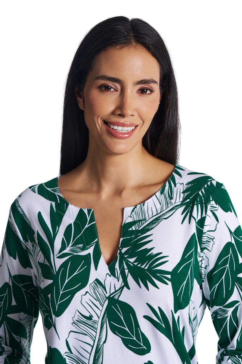 Women's St. Lucia Tunic Top | Eden Green Palm Paradise
