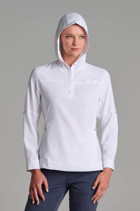 Women's Sea Spray Henley Hoodie | White