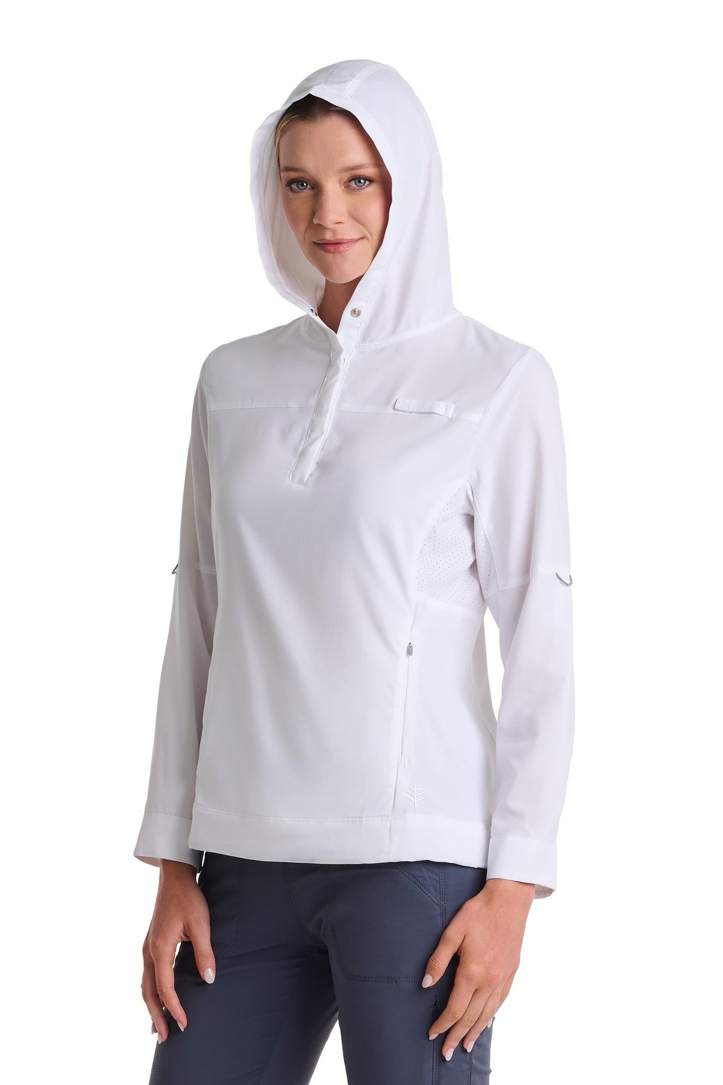 Women's Sea Spray Henley Hoodie | White