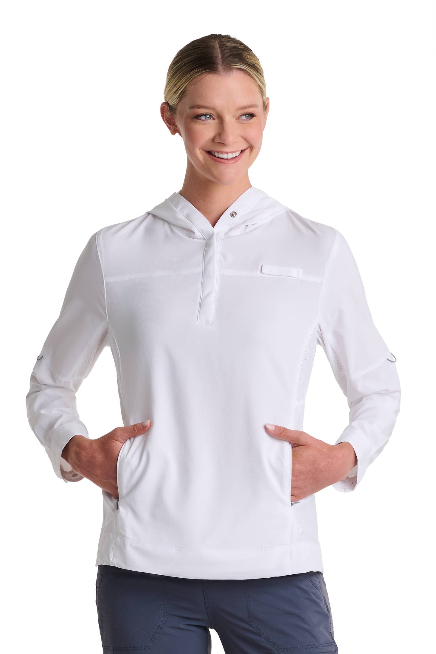 Women's Sea Spray Henley Hoodie | White