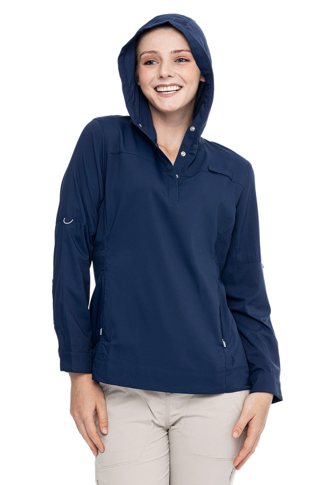 Women's Sea Spray Henley Hoodie | Navy